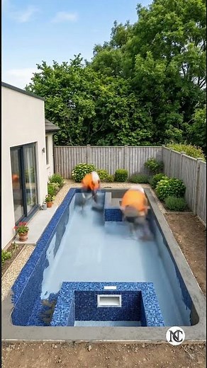 Backyard pool transformation that's actually insane #construction #diy #luxurypool