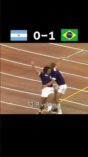 Midfield General Rivelino Brazil vs Argentina At World Cup 1974 #futebol