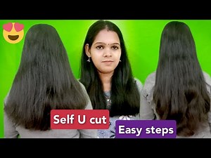 U hair cutting at home/self hair cutting at home/easy way to cut hair at home