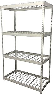SafeRacks Garage Shelving Unit - All Steel Storage Rack That Holds 300 Pounds Per Shelf - Easy to Assemble, White (24" x 48" x 84")