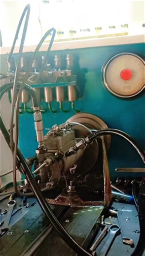 diesel fuel injection pump mounted on a test diagnosing, testing and repairing diesel fuel injection