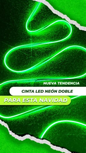 Iluminación led on Instagram: "¡La nueva tendencia de esta Navidad! 🎄✨ Dale un toque vibrante a tu decoración con nuestras Cintas LED Neón Flexible Doble. Disponibles exclusivamente en color verde para un estilo único. 💚 ¡Búscalas en todas nuestras sucursales! 📍🏃‍♂️"