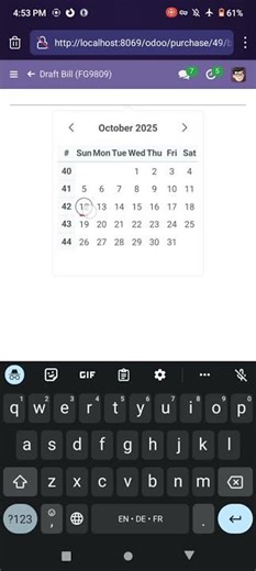 Odoo ERP on Android Mobile:Create Supplier Invoice for Purchase Order10-Quick Demo-Dummy data