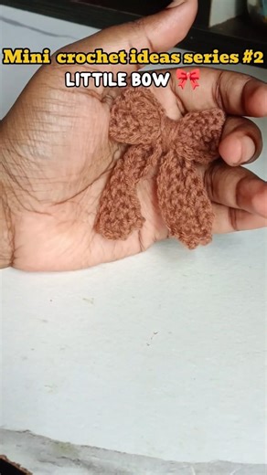 Mini Crochet Bow 🎀for beginners #crochet #diy #beginnercrochet #handmade
