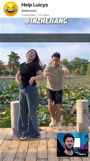 Woman rescues mud-covered man from lotus pond!