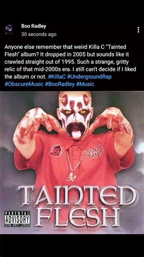 I still can't decide if I liked the album. #KillaC #UndergroundRap #ObscureMusic #BooRadley #Music