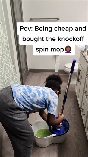 Man lemme go on to target and get a real spin mop! #spinmop #knockoffbrands #momsoftiktok #cleaninggonewrong 🤦🏾‍♀️ @qcmomof2 | Maid Sweep
