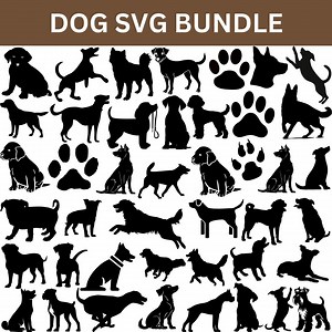 Dog Breed Silhouette SVG Bundle: Vector Clipart for Cricut (commercial Use) - Etsy