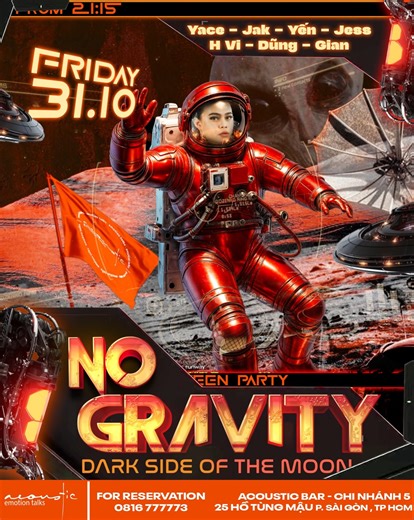 👽 The Alien Crew’s Landing Tonight! 9:15 PM — lift off with the beats at Acoustic Bar. Let’s party like we’re from another planet! 🌌🎶 Hẹn đoàn mình có mặt 9h15 tại Acoustic bar để cùng bay lắc xuyên hành tinh nha!!! ------------------------------ 👠 Ladies Night – Free drink cho nữ mỗi Thứ 4 🥃 Tequila free – Mỗi tối, không thiếu shot nào! 🎂 Tặng quà sinh nhật 10 bear và 1 dĩa trái cây khi đi nhóm 4 trở lên ------------------------------ 📍 Acoustic Bar - Chi nhánh 5 | 25 Hồ Tùng Mậu, P. Sài