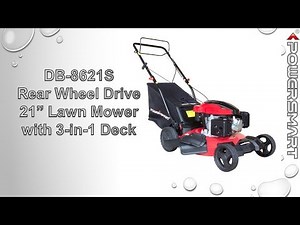 PowerSmart DB8621S Self Propelled, Rear Wheel Drive Lawn Mower with Rear Bag