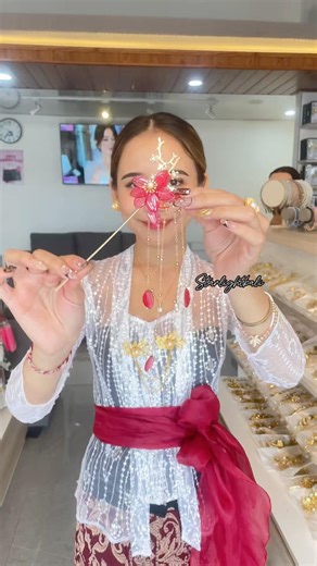 Tryon tusuk konde delima merah✨ #foryou #tusukkonde