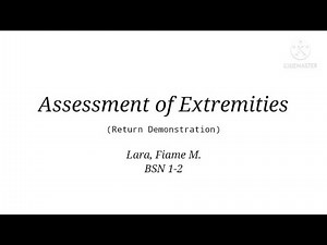 Assessment of Upper and Lower Extremities | Return Demonstration