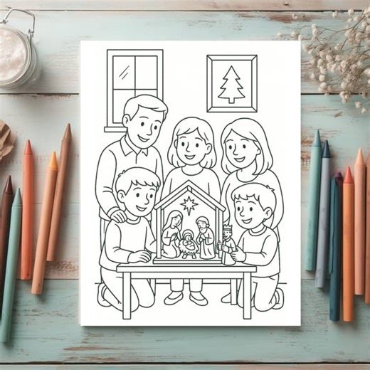 Christian Christmas Coloring Pages | Nativity, Holy Family & Faith Activities