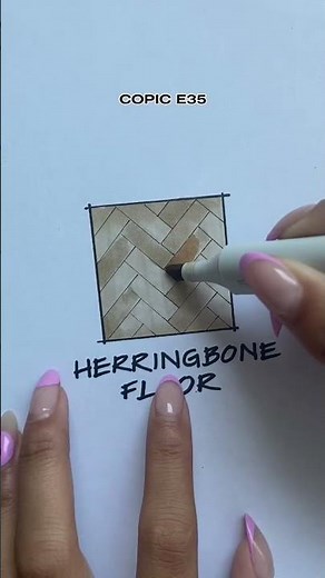 how to draw herringbone pattern | quick render | interior design