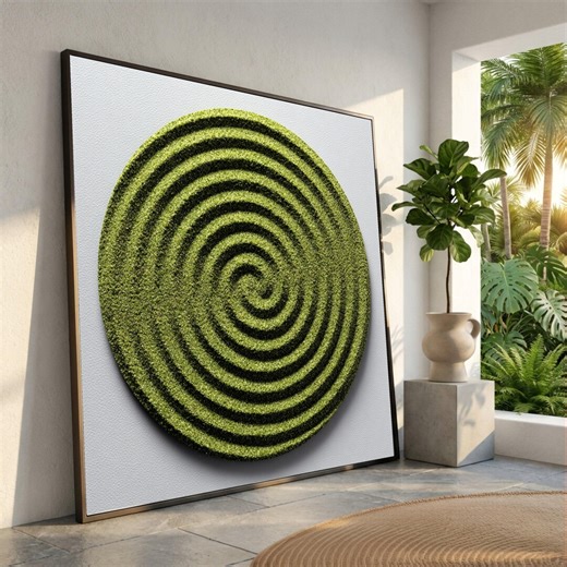 Green Spiral Pattern Canvas, Modern Geometric Wall Art, Circular Abstract Design, Nature Home Decor, Ready to Hang Canvas - Etsy