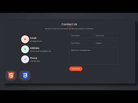 How to Create a Modern Contact Us Page Using HTML and CSS