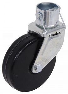 Removable 6" Caster for 2-1/4" Trailer Jacks - Steel Caster - 1,200 lbs etrailer Accessories and Par