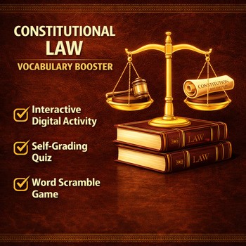 Constitutional Law Vocabulary Booster | Interactive Quiz & Reading Activity