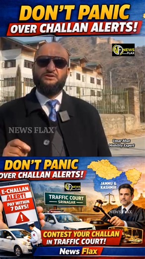 *Don’t Panic Over Challan Alerts:* Srinagar 11 January 2026 : Contest in Traffic Court for Legal Relief ​Vehicle owners in Kashmir receiving urgent alerts to clear pending e-challans within seven days need not panic. While the J&K Motor Vehicles Department requires compliance, the law provides a valuable alternative. Instead of immediate payment under pressure, citizens have the full right to immediately contest these challans before the Hon'ble Mobile Magistrate (Traffic) in Srinagar. ​Approach