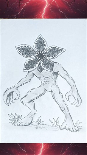 🕸️Easy Demogorgan Drawing Tutorial | How to Draw a Demogorgan!#shorts #shortvideo #youtubeshorts