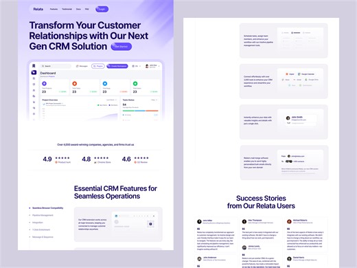 Relata — CRM SaaS Website UI UX Design