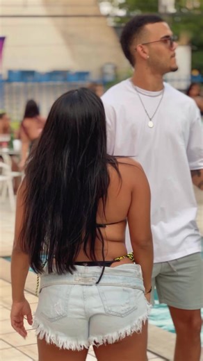 Outdoor Pool Dance Performance by a Couple