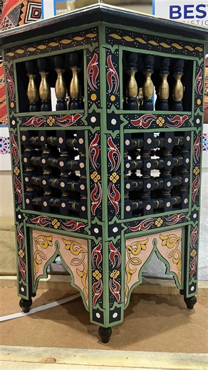 Hand-painted Moroccan Side Table, Oriental Accent Table, Solid Wood, Handmade Boho Decor - Etsy