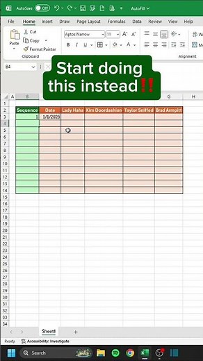 Autofill in Excel‼️ #excel