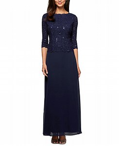 Alex Evenings Petite Sequin Lace Gown - Macy's
