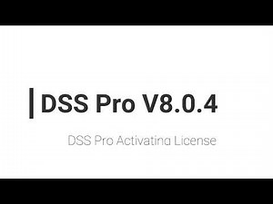 DSS PRO V8.0.4: License Activating