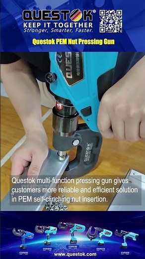 Questok PEM nut pressing gun #fasteners #fabrication #manufacturing