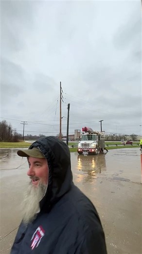 Power Pole Catches Fire