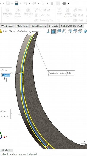1.9K views · 11 reactions | Variable size fillet in solidworks । A...