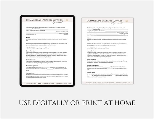 Editable Commercial Laundry Service Agreement Template, Pick and Delivery Laundry Service Contract, Linen Laundry Business, Canva Templ. - Etsy UK