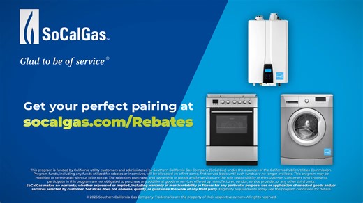 Rebates from SoCalGas + energy-efficient natural gas appliances = the perfect pairing! Find your perfect pairing today at socalgas.com/Rebates | SoCalGas | Facebook