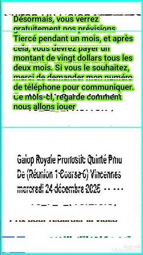Galop Royale Pronostic Quinté Pmu De (Réunion 1 Course 6) Vincennes - mercredi 24 décembre 2025