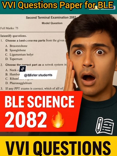 Grade 8 BLE Science Model Paper 2082 - Must-Watch Preparation!