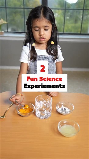 MomLifeSimplified on Instagram: "These science experiments are fun and exciting Do try them with your little ones and share how it goes. 👉 Magic Color We mixed turmeric with detergent, and it turned red! Then added lemon juice, and it went yellow again! She’s learning how things change when we mix them. It’s about understanding reactions and cause and effect. 👉 Bye-Bye Germs We sprinkled black pepper on water, then touched it with a soapy finger… and the pepper rushed away! When kids see it “p