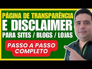 Como Criar Página de Transparência e Disclaimer para Blogs Passo a Passo Super Simples em 1 Clique