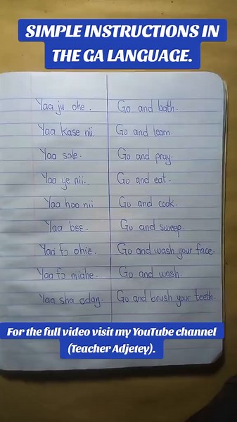 Learn Simple Instructions in the Ga Language