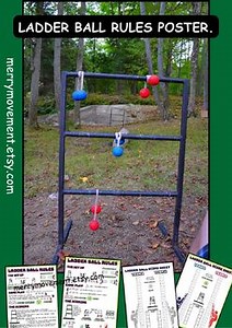 Ladder Ball Rules Poster and Score Sheets| How to Play Ladder Ball? A Yard Game