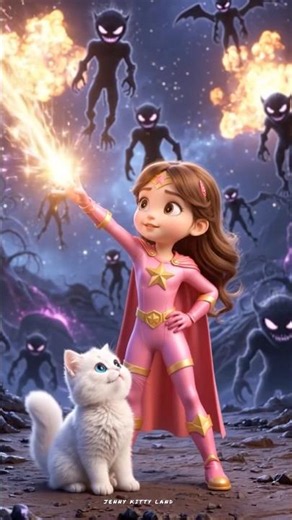 Jenny & Kitty Magical World | Part 4 – Super Jenny Saves Kitty #3danimation #cat #ai