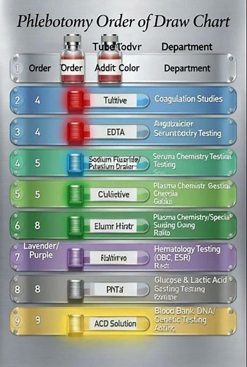 Phlebotomy Order of Draw Chart – Colors, Additives & Tests (Must-Know!)
