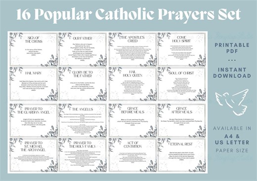 Catholic Prayer Cards | Printable Religious Gift (PDF Download) - Etsy Canada