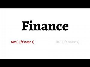 How to Pronounce finance in American English and British Englishfinance
