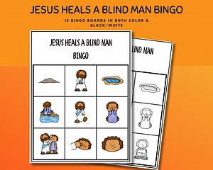 Jesus Heals a Blind Man Bingo Set for Kids, Jesus Heals a Blind Man Bible Bingo L New Testament Bible Story L Sunday School Bible Game - Etsy