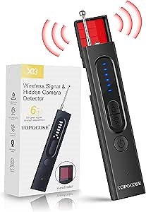 Hidden Camera Detectors, RF Signal Detector, GPS Tracker Detector, Listening Device Detector, Anti-Spy Detector, Bug Detector Electronic Sweeper, 5 Levels Sensitivity, 30H Working Time