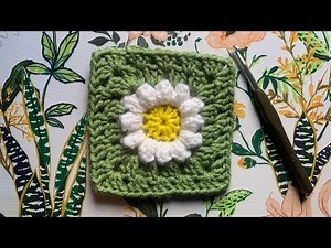 Learn to Crochet a Daisy Granny Square 🌼 Beginner Friendly Crochet Tutorial (US terms)