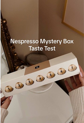 Nespresso mystery box Taste Test! Tried all 7 capsules from the @Nespresso Blind Tasting Kit and my favourite was Solelio! 💛 Capsule Identities: 1 - Columbia 2 - Solelio 3 - Mexico 4 - Stormio 5 - Odacio 6 - Intenso 7 - Melozio Decaf #nespresso #nespressocoffee #nespressotalents #nespressovertuo #nespressomoments