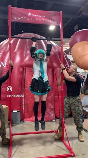 when I went on the pull up bar as Hatsune Miku